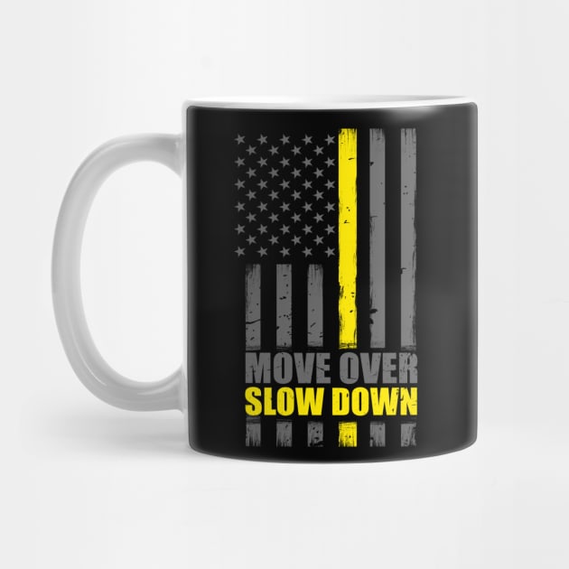 Thin Yellow Line Flag Move Over Slow Down by bluelinemotivation